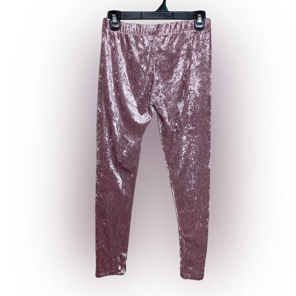 Pink Velvet Stretch Leggings Size Large